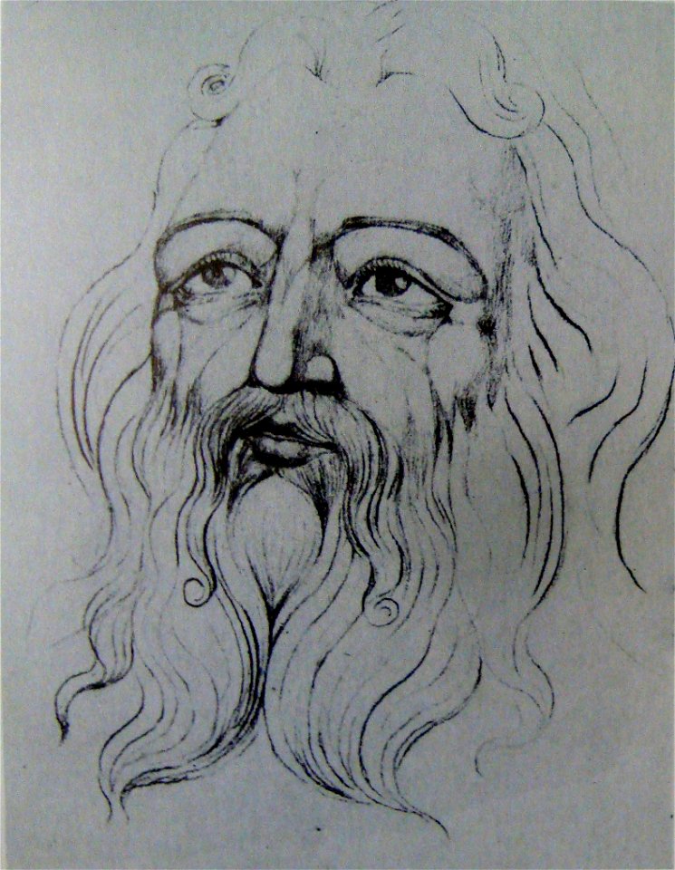 William Blake – Weish Bard, Job or Moses, Butlin 757 c 1819-20 246x188mm - F Bailey Vanderhoef Jr - Ojai California