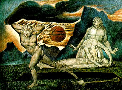 William Blake's Cain and Abel. Free illustration for personal and commercial use.