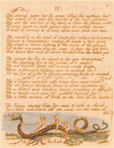 William Blake - The Book of Thel, Plate 8, IV. , The eternal gates . . . . - Google Art Project