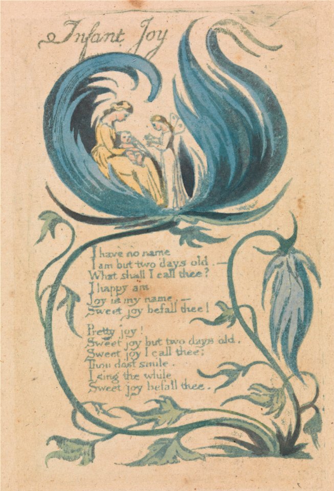 William Blake - Songs of Innocence and of Experience, Plate 28, Infant Joy (Bentley 25) - Google Art Project