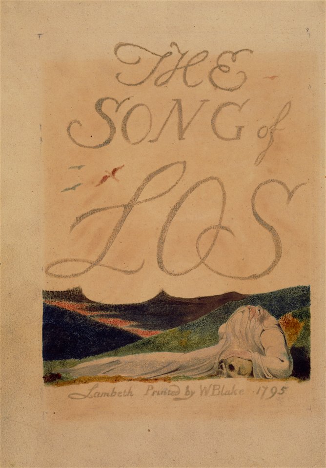 William Blake - The Song of Los - Plate 2 - Original LoC Scan - Free ...