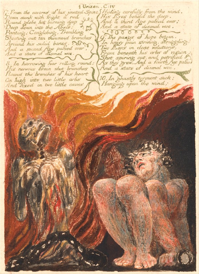 William Blake - The First Book of Urizen, Plate 10, 7. From the caverns of his jointed spine . . . . (Bentley 11) - Google Art Project