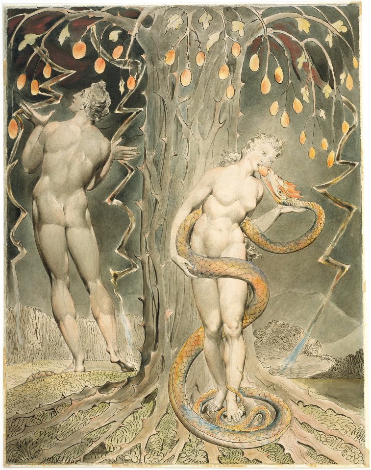 William Blake - The Temptation and Fall of Eve (Illustration to Milton's Paradise Lost) - Google Art Project