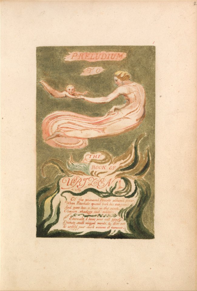 William Blake - The First Book of Urizen, Plate 2, Preludium to the Book of Urizen (Bentley 2) - Google Art Project