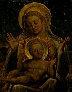 William Blake - Virgin and Child - Google Art Project. Free illustration for personal and commercial use.