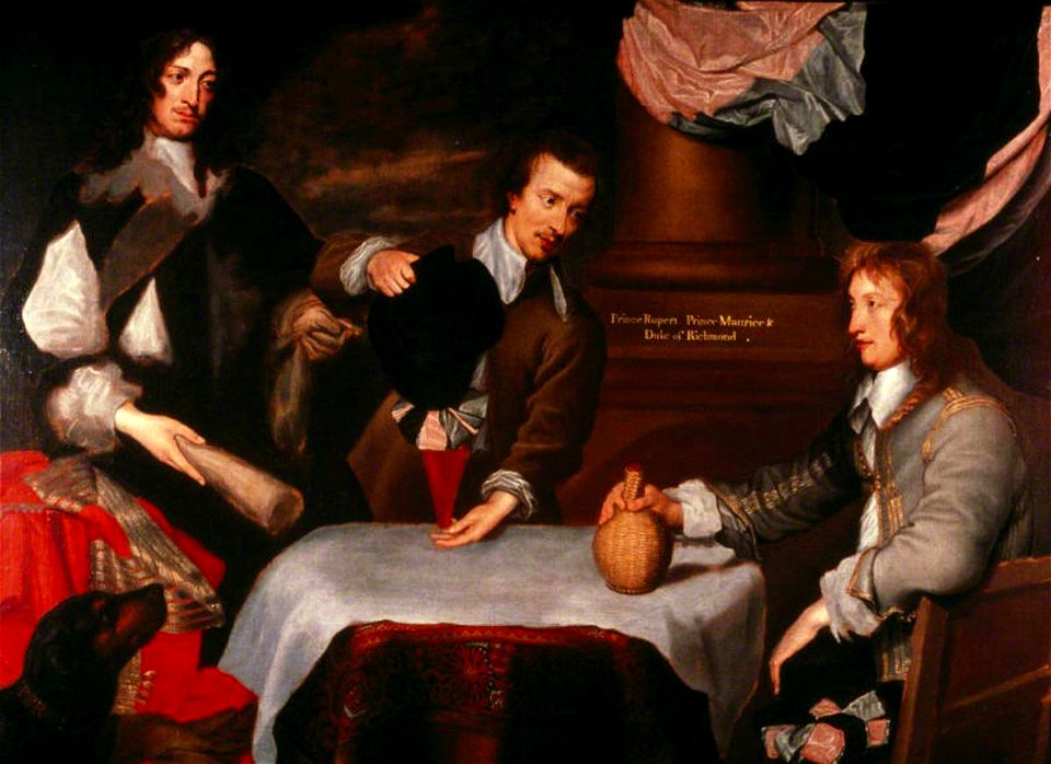 William Dobson (1611-1646) - Prince Rupert (1619–1682), Colonel William Murray, and Colonel The Honourable John Russell (1620–1681) - 493070 - National Trust