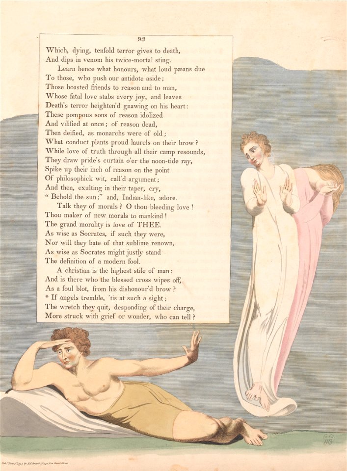 William Blake - Young's Night Thoughts, Page 93, If Angels Tremble, 'Tis at Such a Sight - Google Art Project