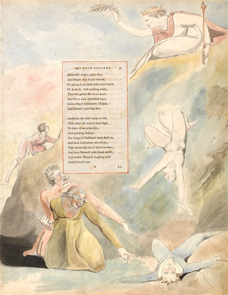 William Blake - The Poems of Thomas Gray, Design 19, Ode on a Distant Prospect of Eton College. - Google Art Project