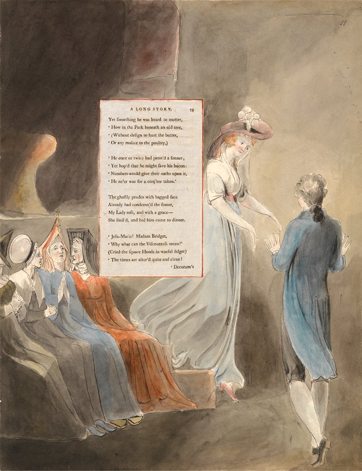 William Blake - The Poems of Thomas Gray, Design 33, A Long Story. - Google Art Project