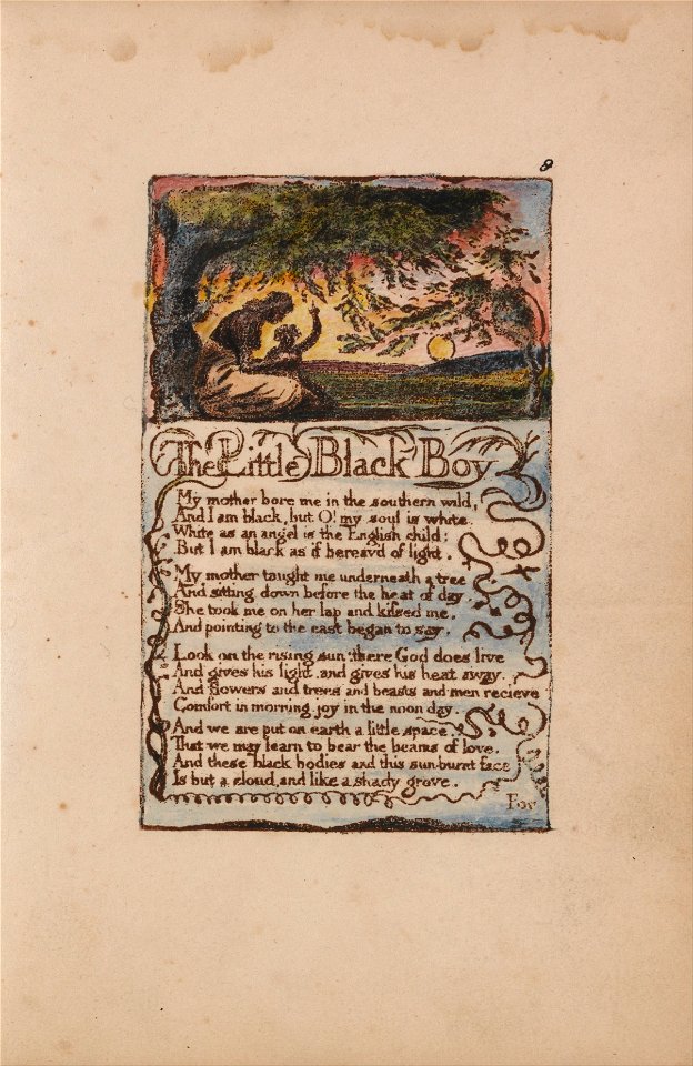 William Blake - Songs of Innocence and of Experience, Plate 8, The Little Black Boy (Bentley 9) - Google Art Project