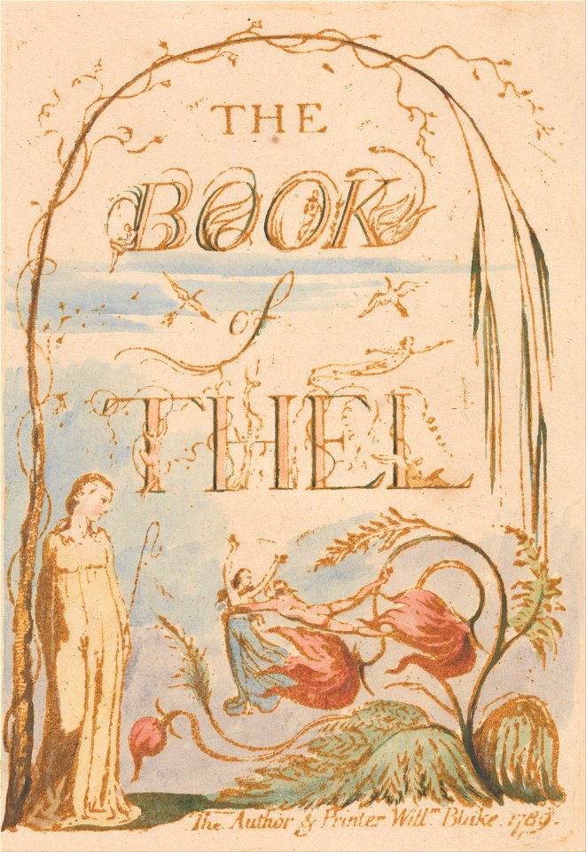 William Blake - The Book of Thel, Plate 2, Title Page - Google Art Project