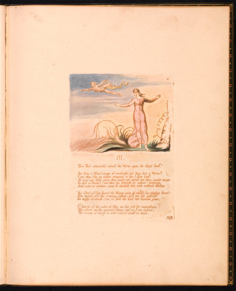 William Blake - The Book of Thel, Plate 6, III. , Then Thel astonish'd . . . . - Google Art Project (2377002)