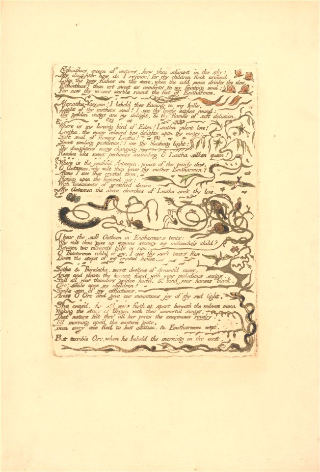 William Blake - Europe. A Prophecy, Plate 16, Ethinthus queen of waters . . . .  (Bentley 17) - Google Art Project