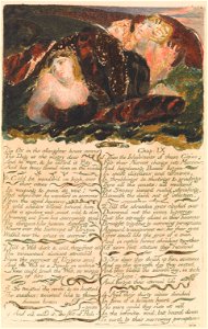 William Blake - The First Book of Urizen, Plate 23- The Ox in the slaughter house moans . . . . (Bentley 25) - Google Art Project