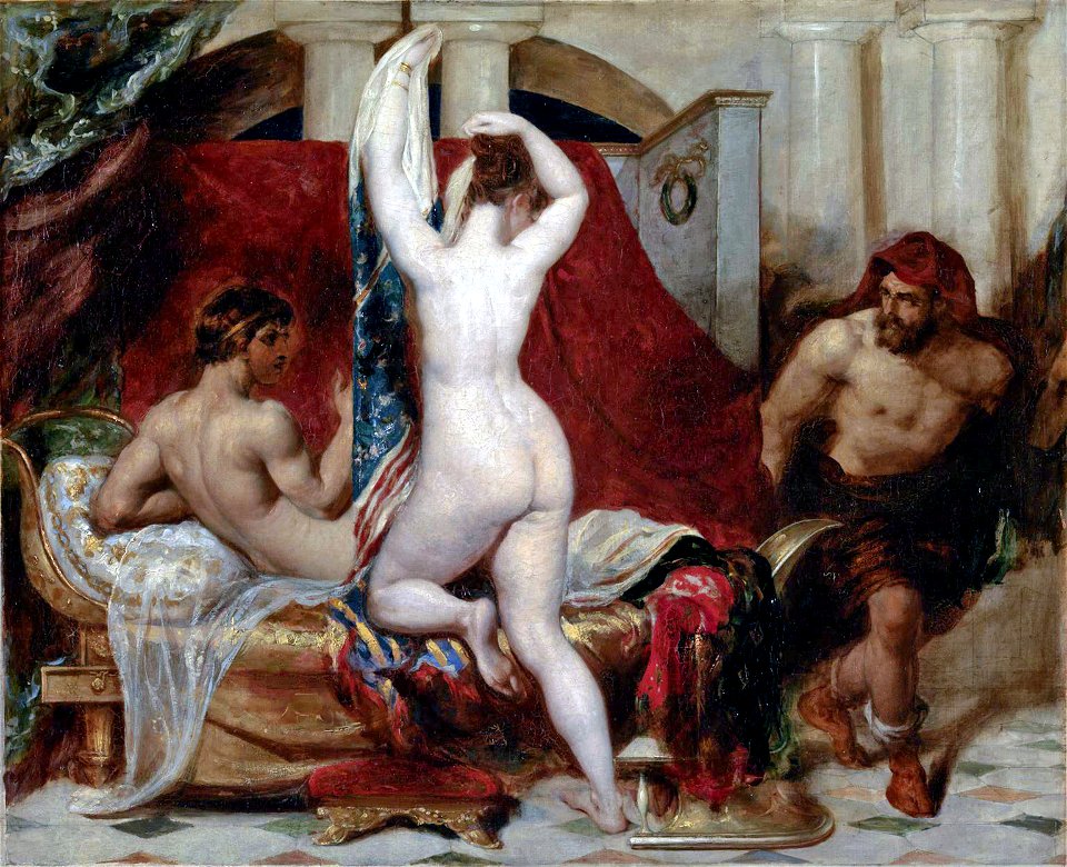 William Etty - Candaules, King of Lydia Shews his Wife by Stealth to Gyges (1820)