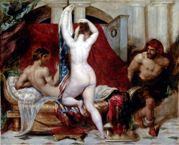William Etty - Candaules, King of Lydia Shews his Wife by Stealth to Gyges (1820)