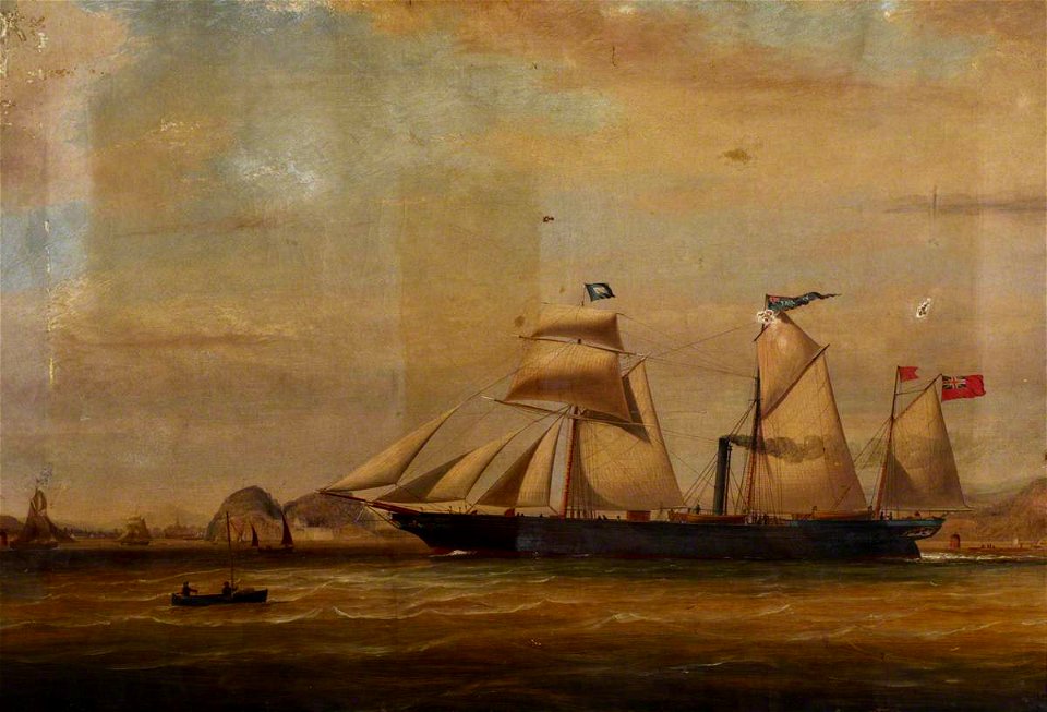 William Clark (1803-1883) - The Steamship 'Earl Percy' Going into Dumbarton - BHC3303 - Royal Museums Greenwich