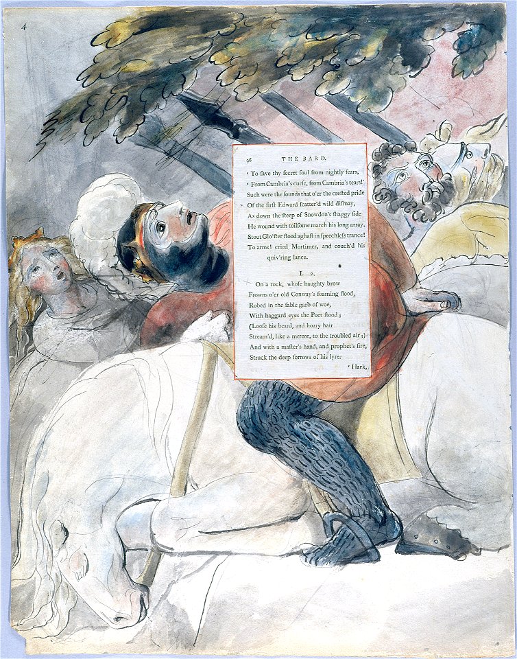 William Blake - The Poems of Thomas Gray, Design 56 The Bard 04