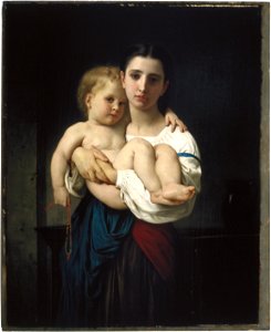 William Bouguereau - The Elder Sister, reduction (La soeur aînée, réduction) - Google Art Project. Free illustration for personal and commercial use.