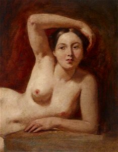 William Etty (1787-1849) - Half-Figure of a Female Nude Reclining - 515885 - National Trust. Free illustration for personal and commercial use.