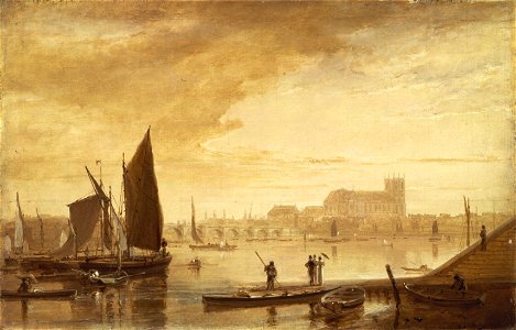 William Daniell - Westminster Bridge and Abbey - Google Art Project