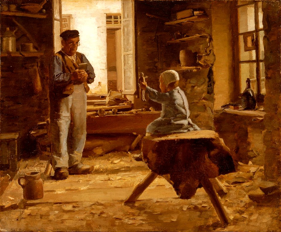 William Brymner - With Dolly at the Sabot-makers
