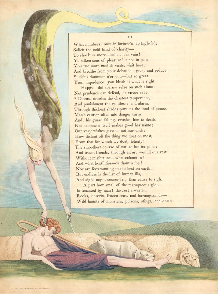 William Blake - Young's Night Thoughts, Page 10, Disease Invades the Chastest Temperence - Google Art Project