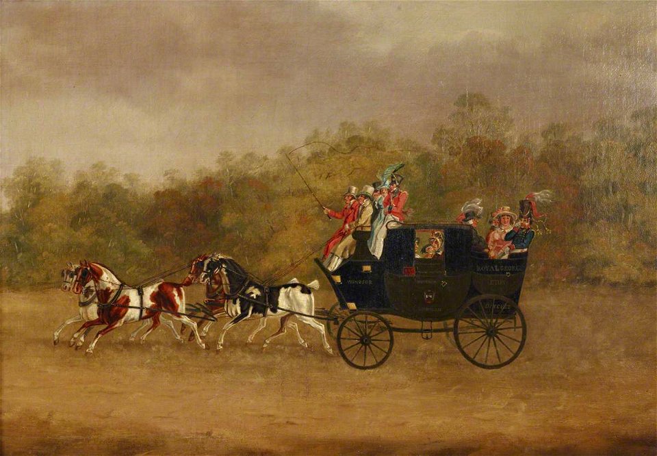 William Heath (1795-1840) (attributed to) - The London to Windsor Stagecoach, ‘The Royal George’, Travelling Past a Wooded Landscape - 515737 - National Trust