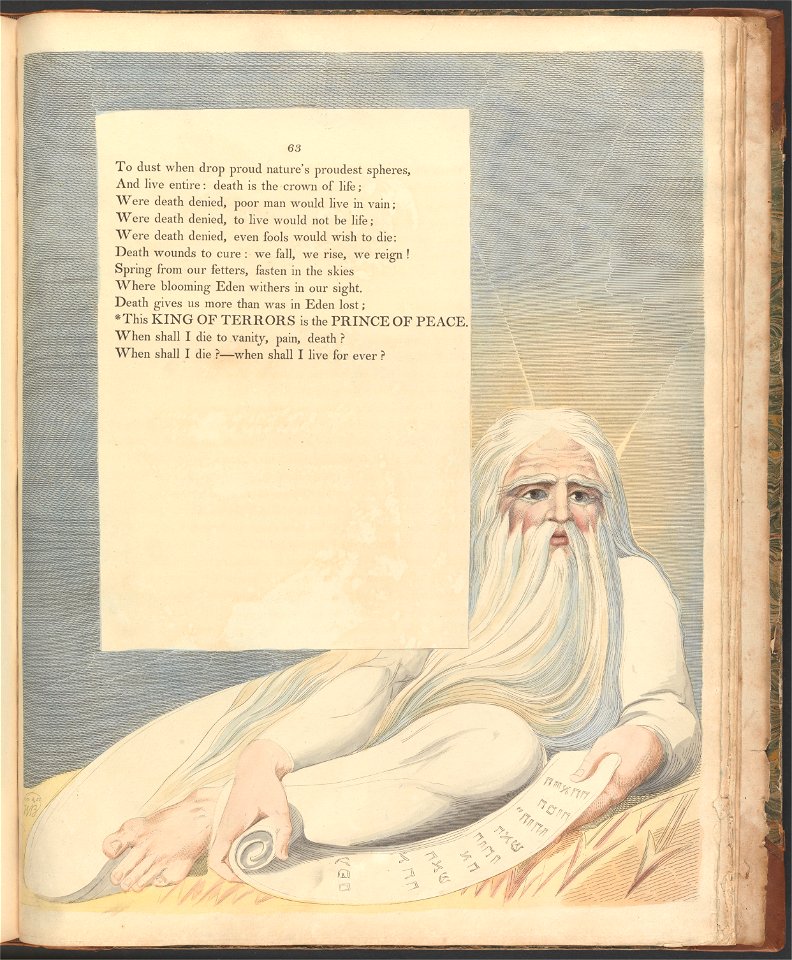 William Blake - Young's Night Thoughts, Page 63, This King of Terrors is the Prince of Peace - Google Art Project