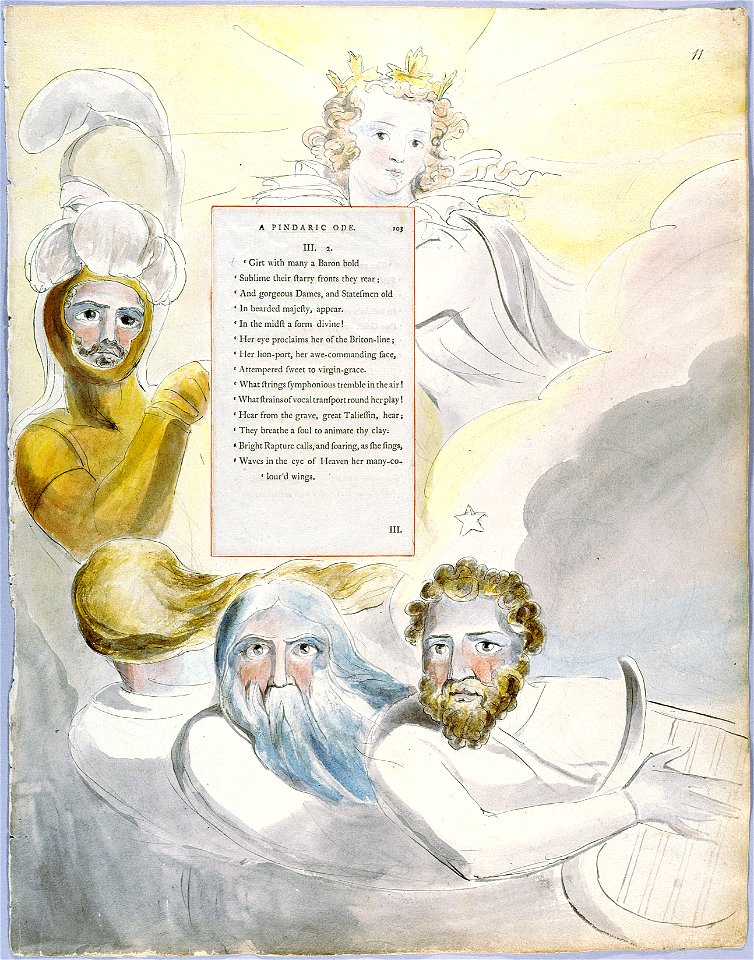 William Blake - The Poems of Thomas Gray, Design 63 The Bard 11