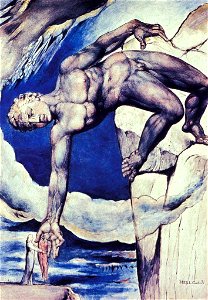 William Blake- Antaeus Setting Down Dante and Vergil-1826