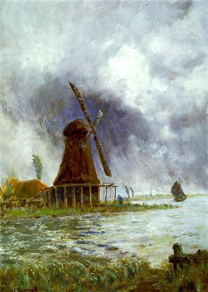 William Francis Barraud - A Zaandyke Mill - Sarjeant Gallery