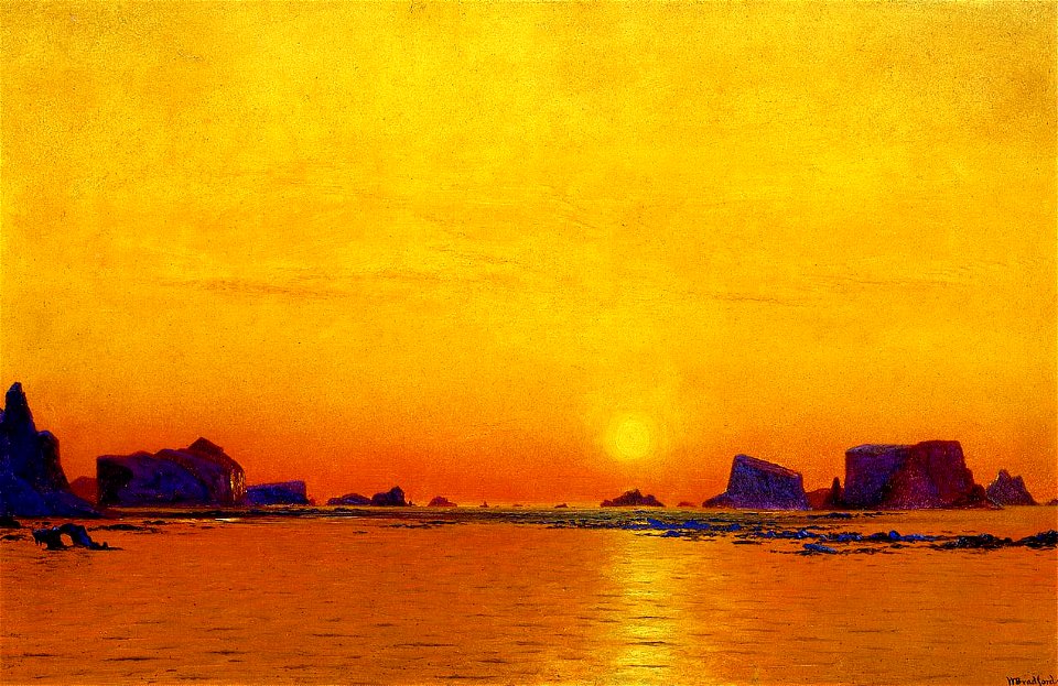 William Bradford Ice Floes Under The Midnight Sun