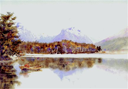 William Francis Barraud - Diamond Lake, Wakatipu - Sarjeant Gallery. Free illustration for personal and commercial use.