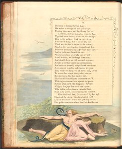 William Blake - Young's Night Thoughts, Page 12, Its favours here are trials, not rewards - Google Art Project