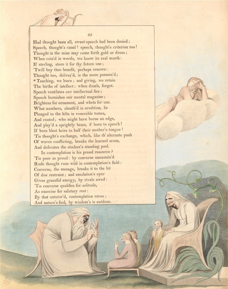 William Blake - Young's Night Thoughts, Page 35, Teaching, We Learn; and Giving, We Retain - Google Art Project