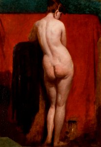 William Etty - Standing Female Nude. Free illustration for personal and commercial use.
