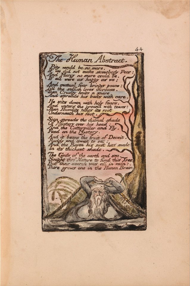 William Blake - Songs of Innocence and of Experience, Plate 44, The Human Abstract (Bentley 47) - Google Art Project