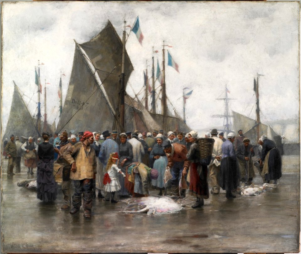 William Edward Norton - Fishing Boats on Shore, Dieppe - 1969.52 - Fogg Museum