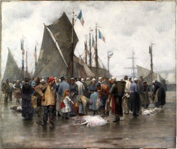 William Edward Norton - Fishing Boats on Shore, Dieppe - 1969.52 - Fogg Museum
