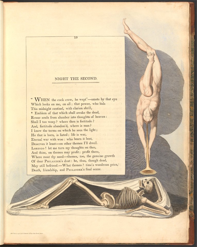 William Blake - Young's Night Thoughts, Page 19, Emblem of that which shall awake the dead - Google Art Project