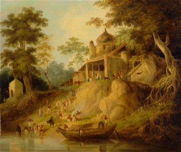 William Daniell - The Banks of the Ganges - Google Art Project. Free illustration for personal and commercial use.