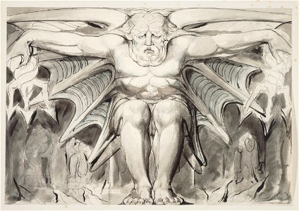 William Blake, English - A Destroying Deity - Google Art Project