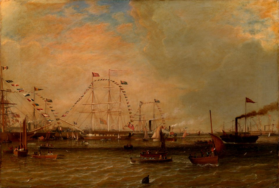 William Clark (1808-83) - Queen Victoria Landing at Granton Pier, 1 September 1842 - RCIN 405063 - Royal Collection