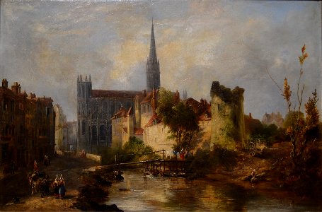 William Fowler - Vue de l eglise Saint-Pierre et de l Odon - Caen MBA inv. 395