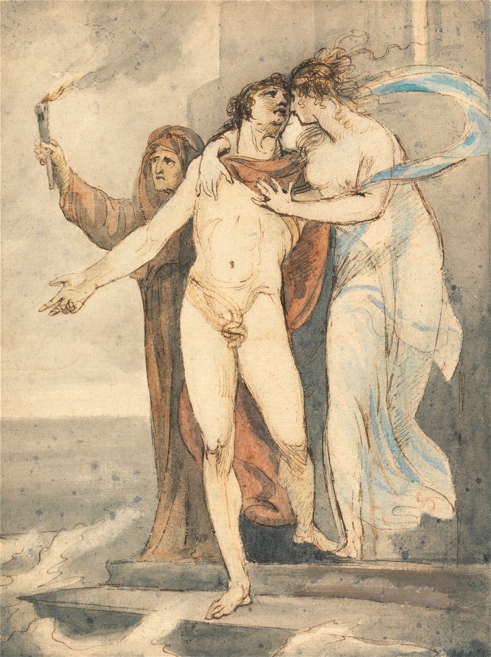 William Hamilton - Leander Taking Leave of Hero Before Swimming Back Across the Hellespont - Google Art Project