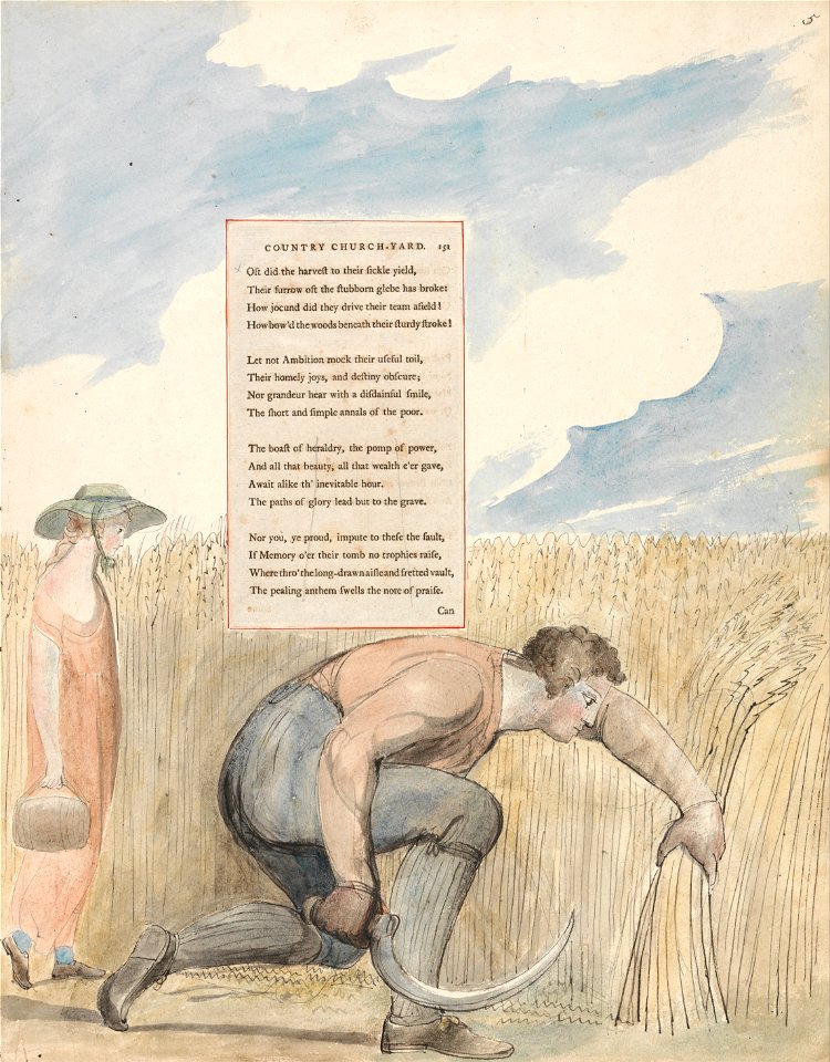 William Blake - The Poems of Thomas Gray, Design 109, Elegy Written in a Country Church-Yard. - Google Art Project