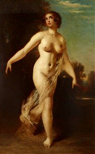 William Etty (1787-1849) - A Female Nude Striding in a Landscape - 515704 - National Trust. Free illustration for personal and commercial use.