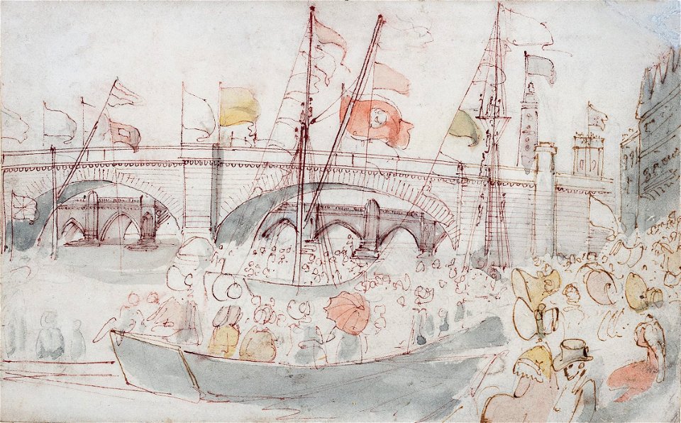 William Henry Brooke - Brooke-98325 - The Opening of Waterloo Bridge - 1817