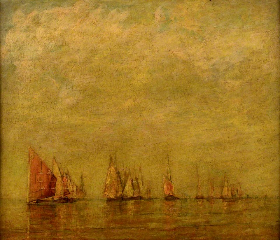 William Gedney Bunce (1840-1916) - Venetian Boats Reflected in a Calm Sea - BHC1276 - Royal Museums Greenwich